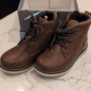 Brown Leather Kids Boots